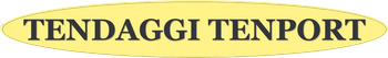 Logo ovale giallo con la scritta “TENDAGGI TENPORT” in blu
