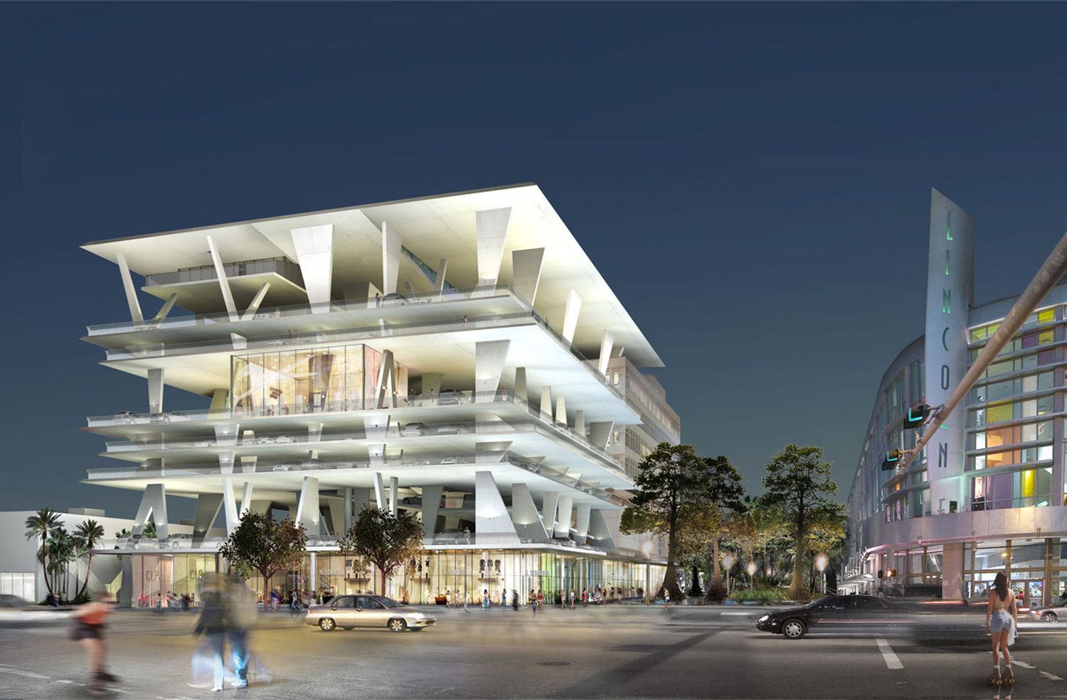 An artist 's impression of a large building at night