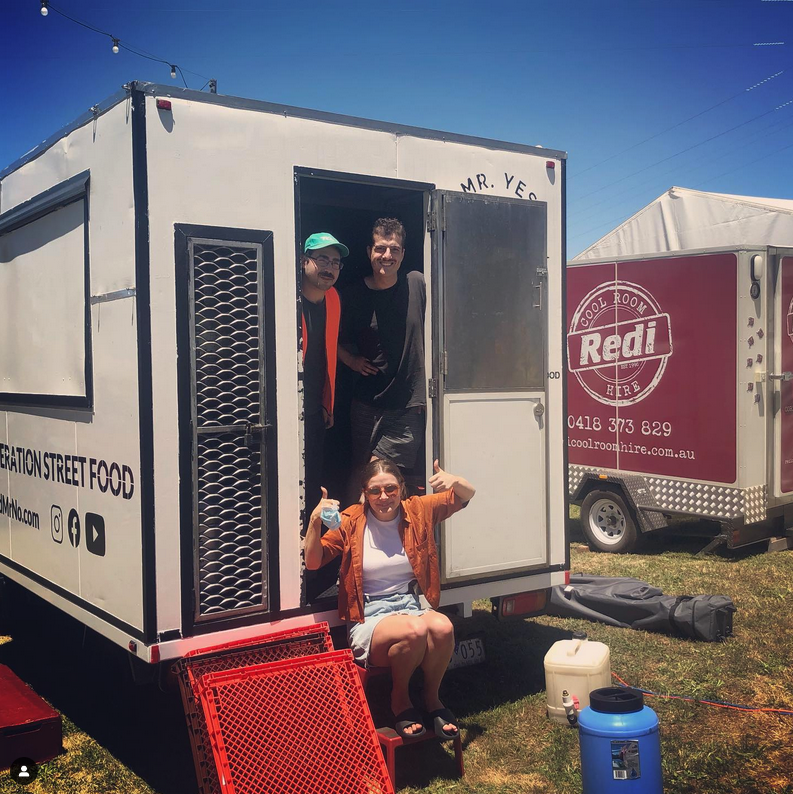 happy customers receiving their Refrigeration Hire in Melbourne from Redi Cool Room Hire