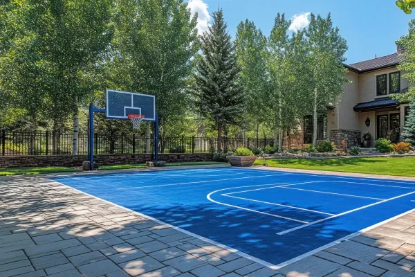 Backyard basketball court in Springdale, AR
