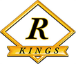 Gold and white logo for "Kings" with a stylized "R" inside a diamond shape. "Kings" text below.