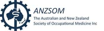 Logo of ANZSOM, featuring Australia and New Zealand, surrounded by a gear, with text below.