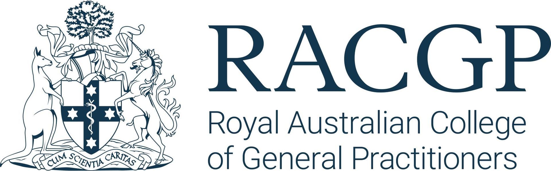 RACGP logo: Coat of arms with kangaroo and text