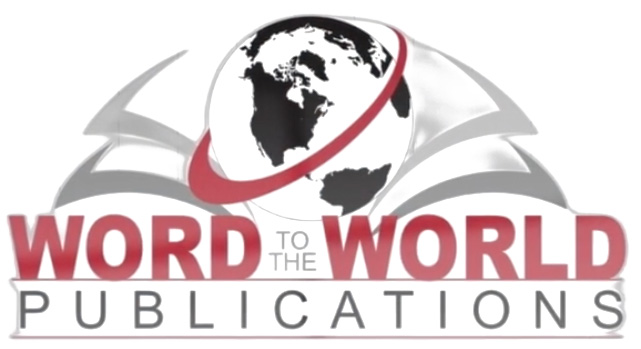 Word the World Publications logo with globe and red orbit on gray background