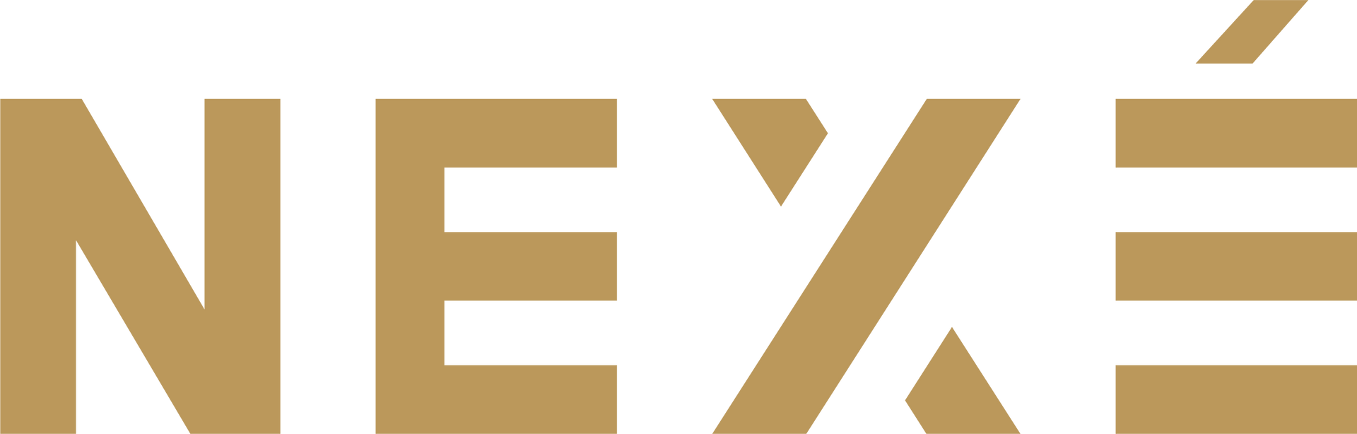 Logo with the word NEXÉ in a gold color.