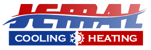Jerrall Cooling & Heating logo in red and blue with snowflake icon