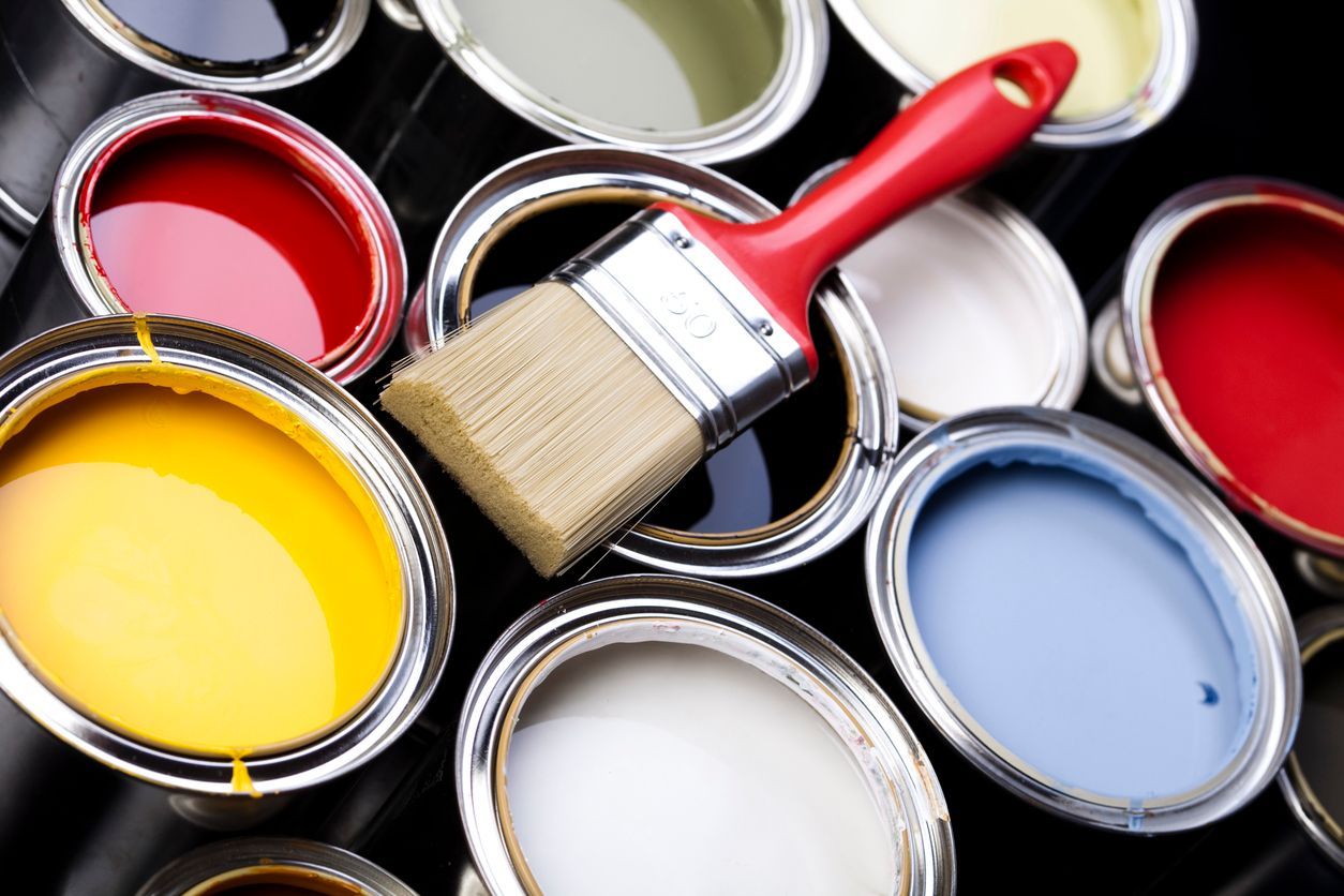 Paint, cans, brush