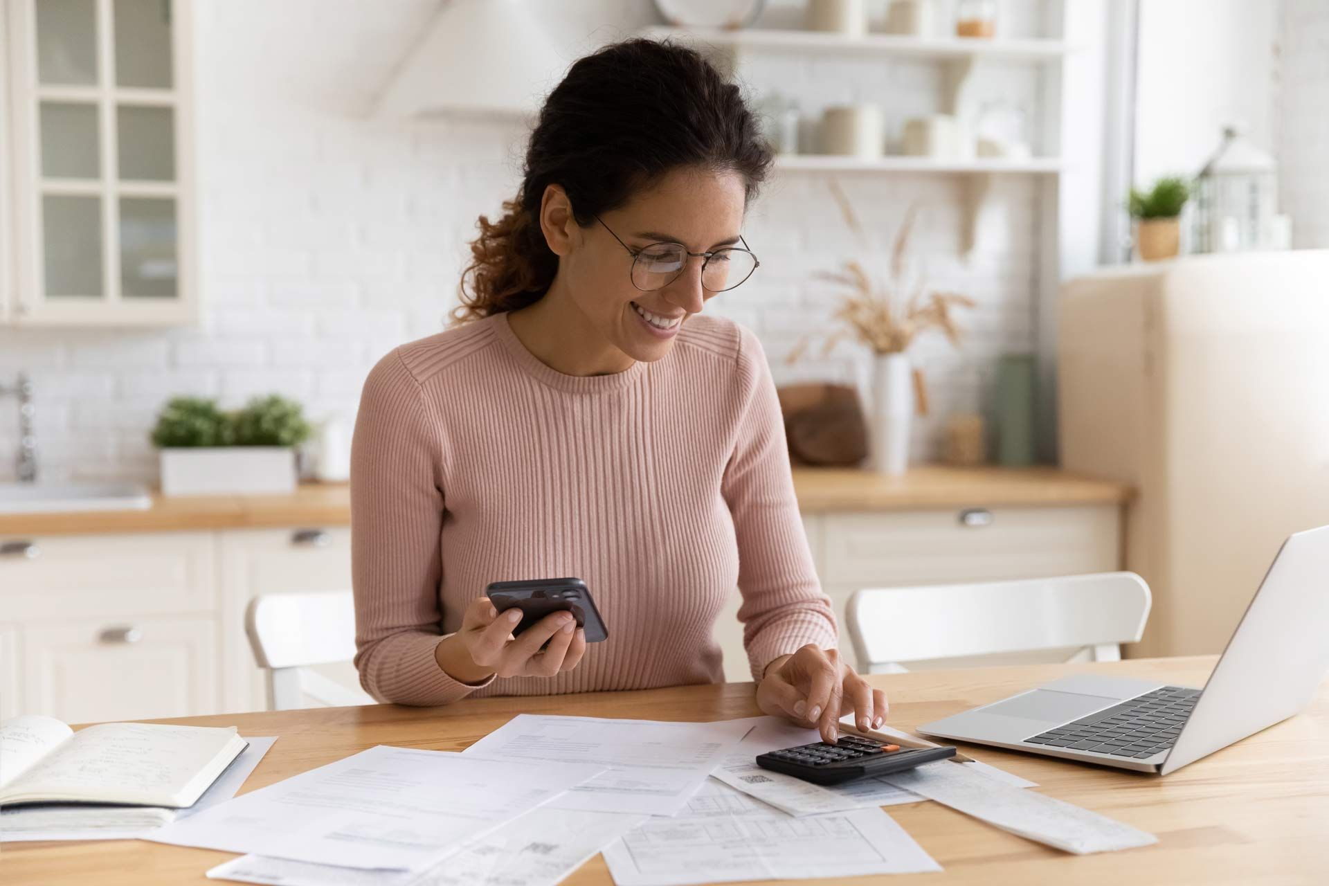 Woman Checking Her Tax
