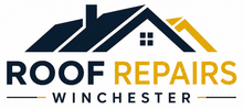 Logo for Bristol Roofing Pros. Text on navy blue and white, with a blue and gold rooftop design.
