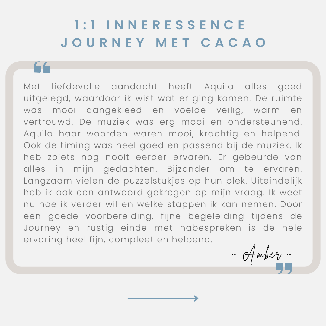 Een Nederlandse citaatafbeelding in lichtbeige en blauw met de titel 