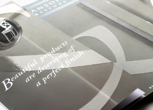 A brochure that says beautiful products are deserving of a perfect finish