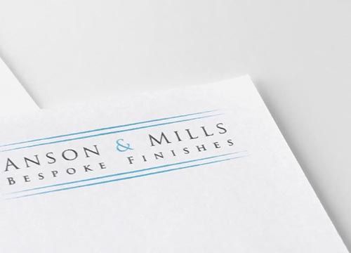 Anson & mills bespoke finishes printed on a piece of paper