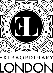 A black and white logo for a company called extraordinary london
