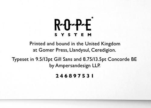 the rope system logo is printed and bound in the united kingdom at gomer press , llandysul , ceredigion .