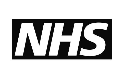 The nhs logo is black and white on a white background.