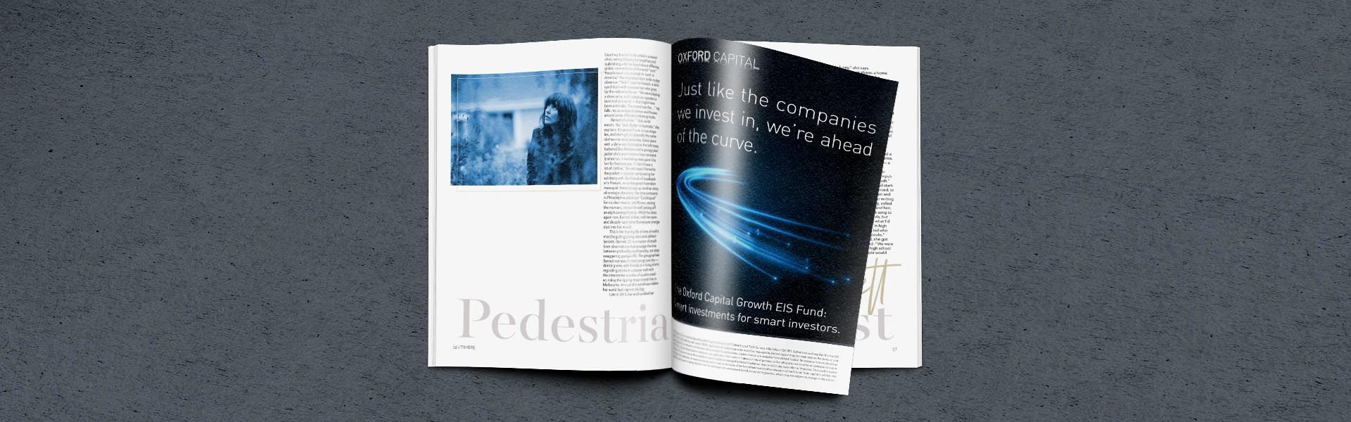 a magazine is open to a page that says 