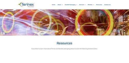 a screenshot of the terinex website showing the resources section .