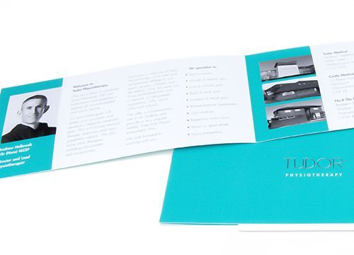 a brochure for tudor physiotherapy has a picture of andrew holbrook on it