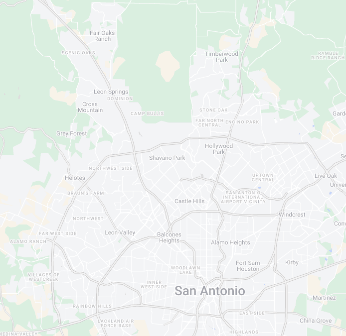 A map of san antonio is shown on a white background.