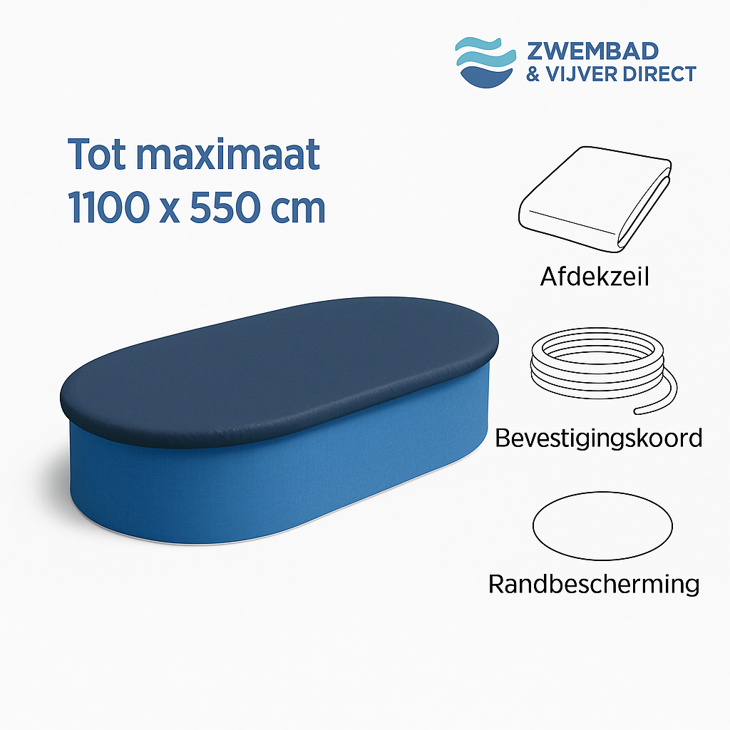 Afdekzeil voor ovaal zwembad meerdere afmetingen mogelijk