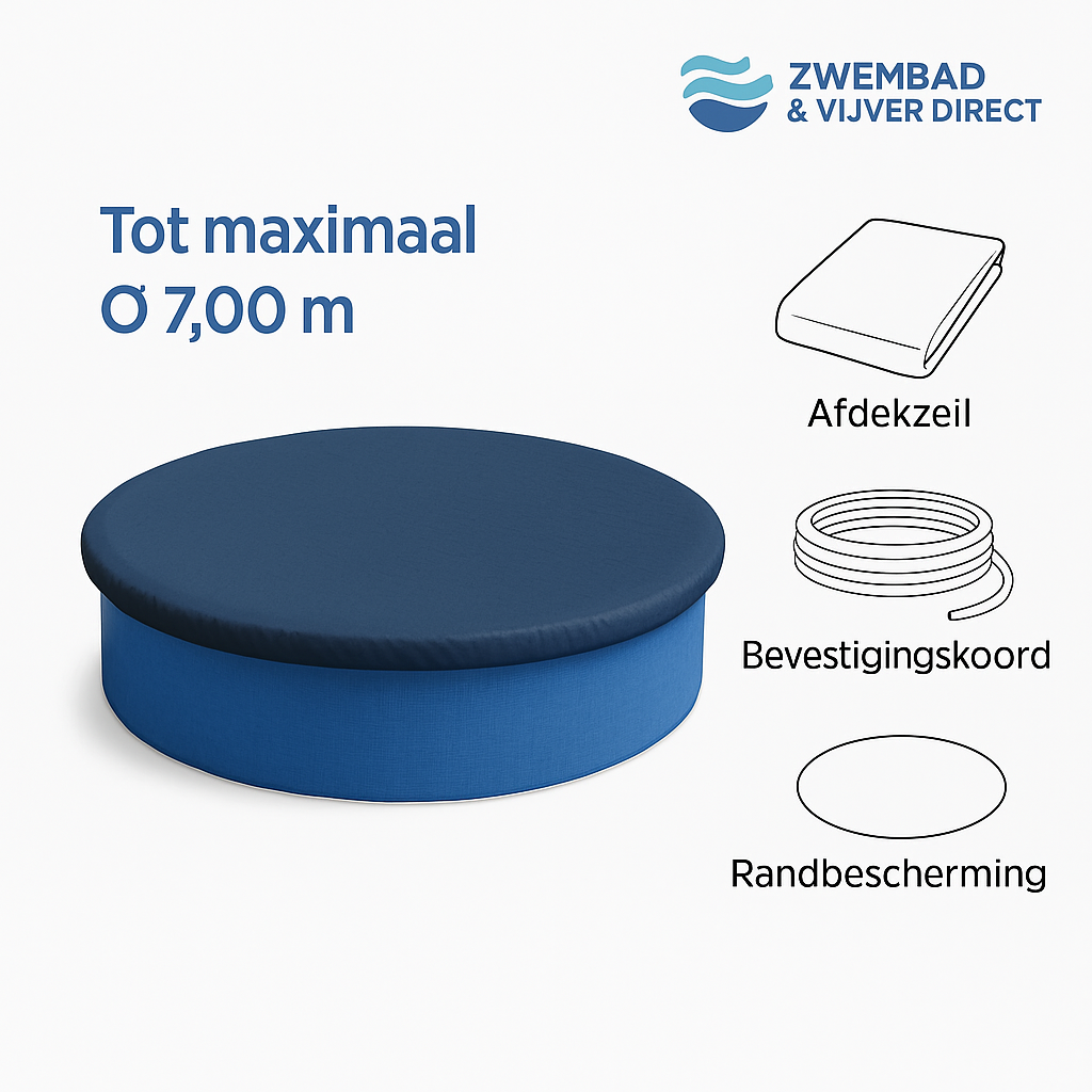 Afdekzeil voor rond zwembad meerdere afmetingen mogelijk