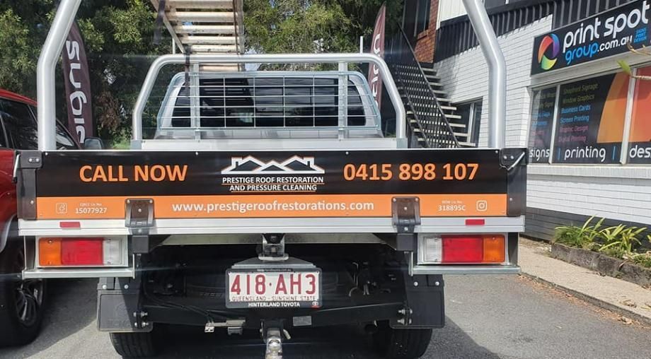 Call Now Sticker At The Back Of The Truck — Print Spot Group in South Murwillumbah, NSW