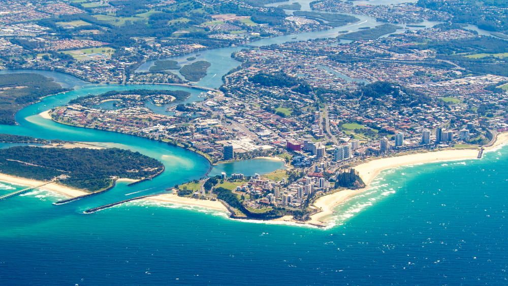 Aerial View of Gold Coast, Australia, With Beaches — Print Spot Group in Coolangatta, NSW