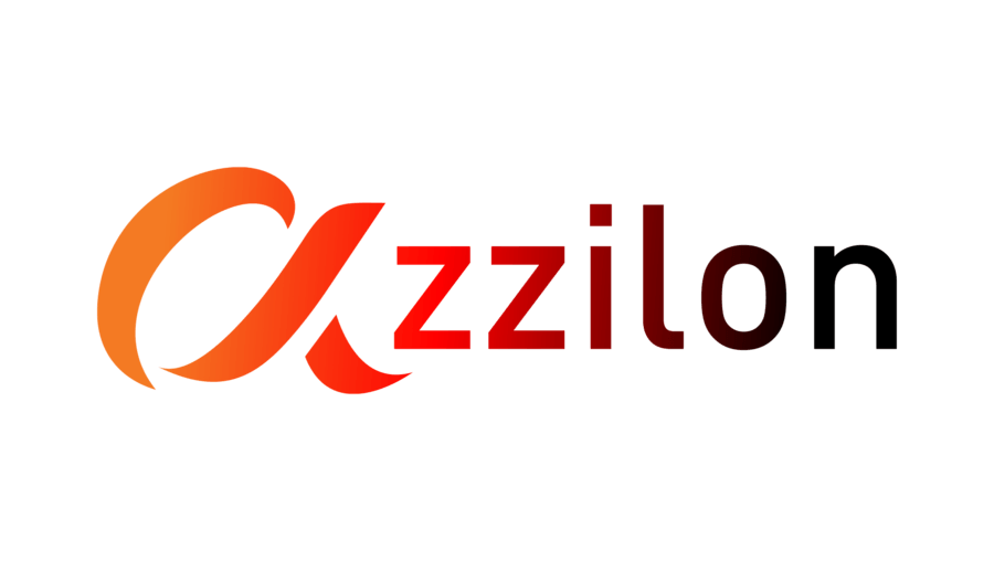 Logo « A » stylisé orange et rouge avec texte « zzilon ».