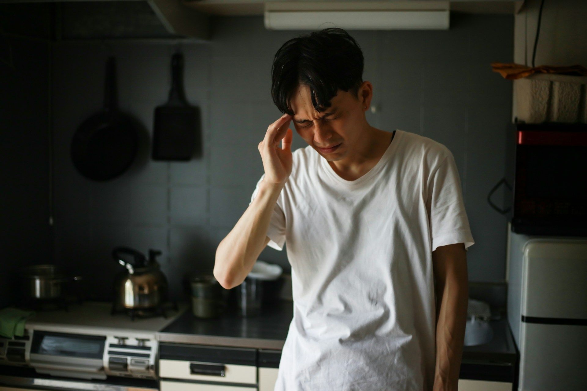 man with headache