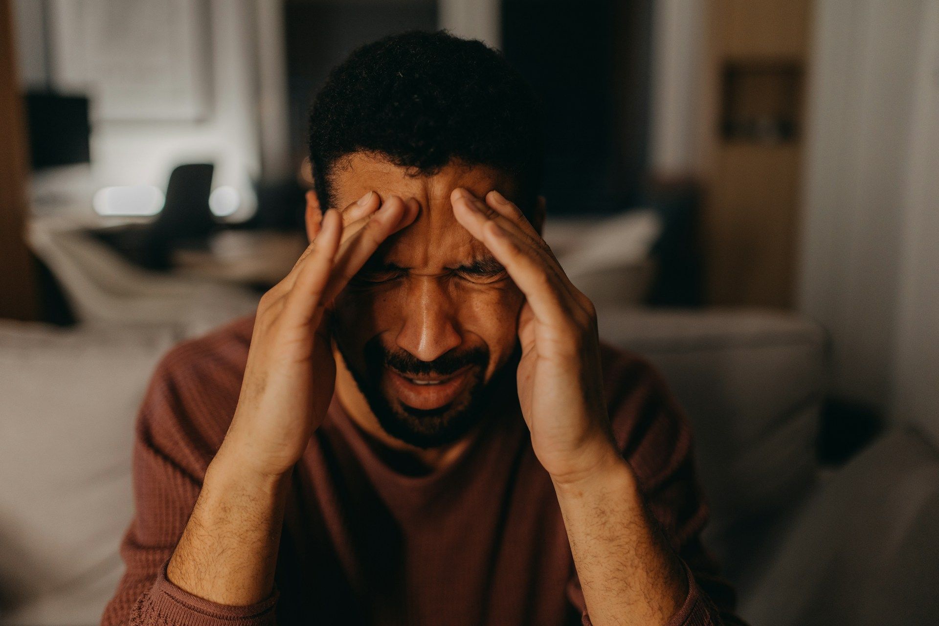 man with headache