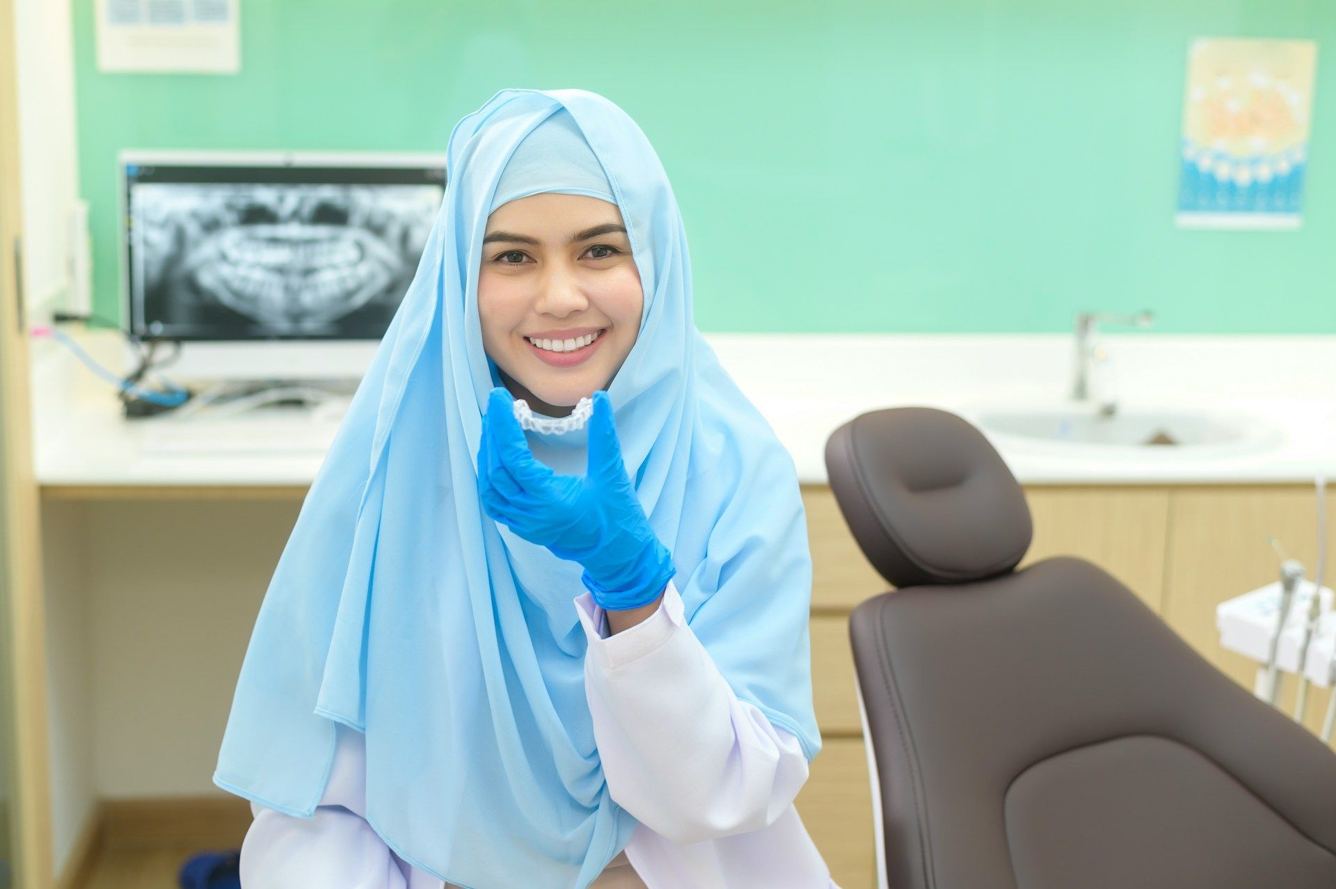 woman with invisalign