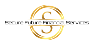 Secure Future Financial Services logo with gold circular emblem and gray text