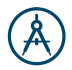 Icon of a compass tool