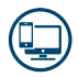 Icon of mobile phone and desktop