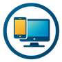 Icon of mobile phone and desktop