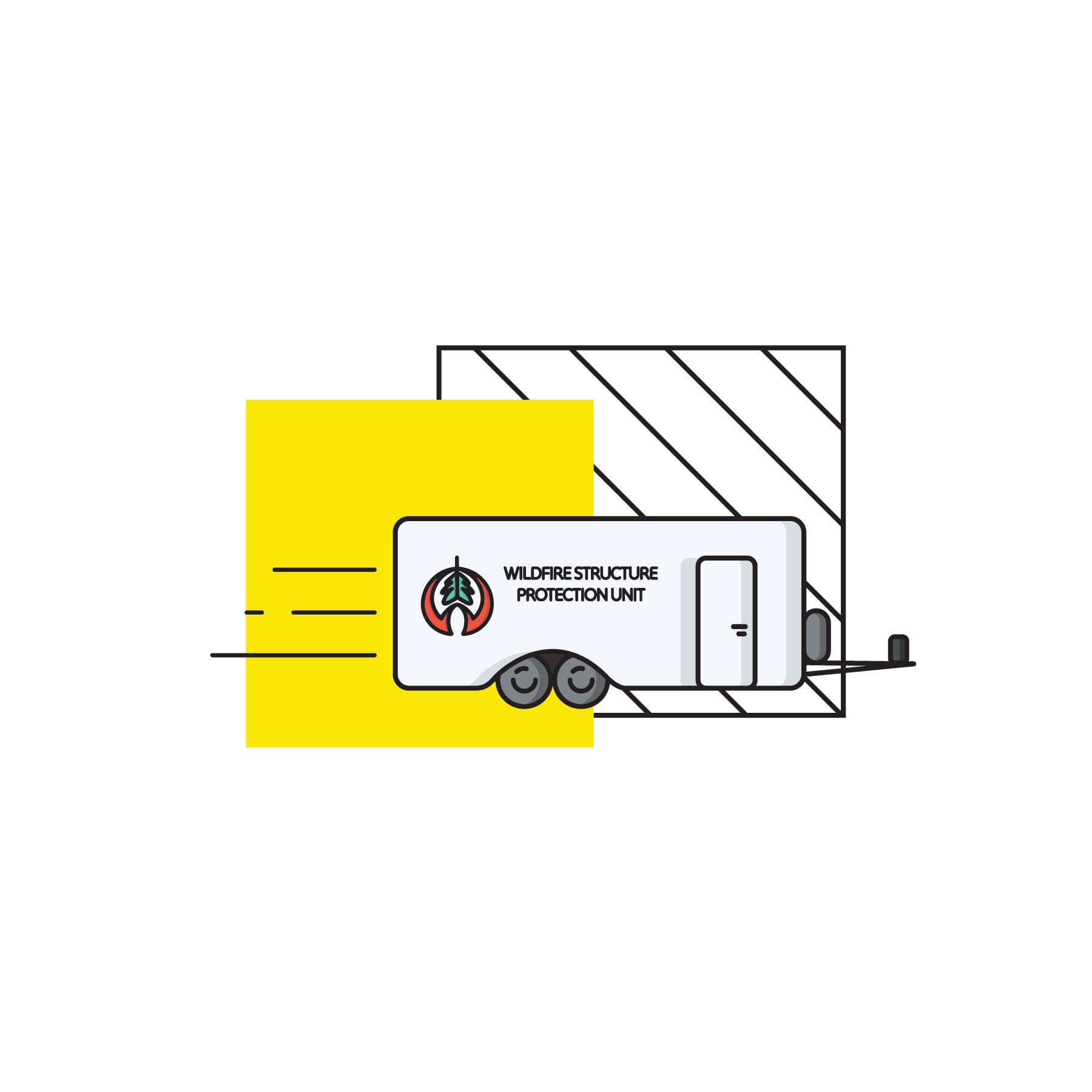 a drawing of a type 2 Structure Protection Trailer (SPU)