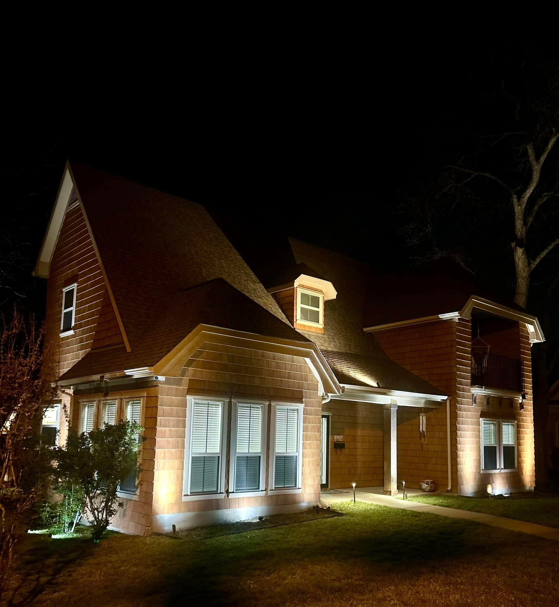 A House Is Lit Up - Collinsville, TX - L5 Irrigation