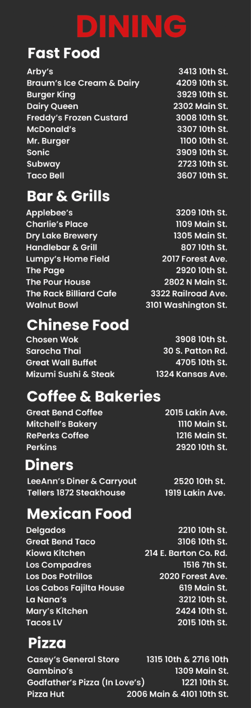 Dining Options in Great Bend