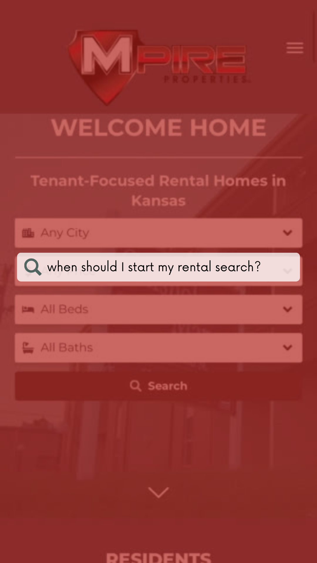 search bar saying