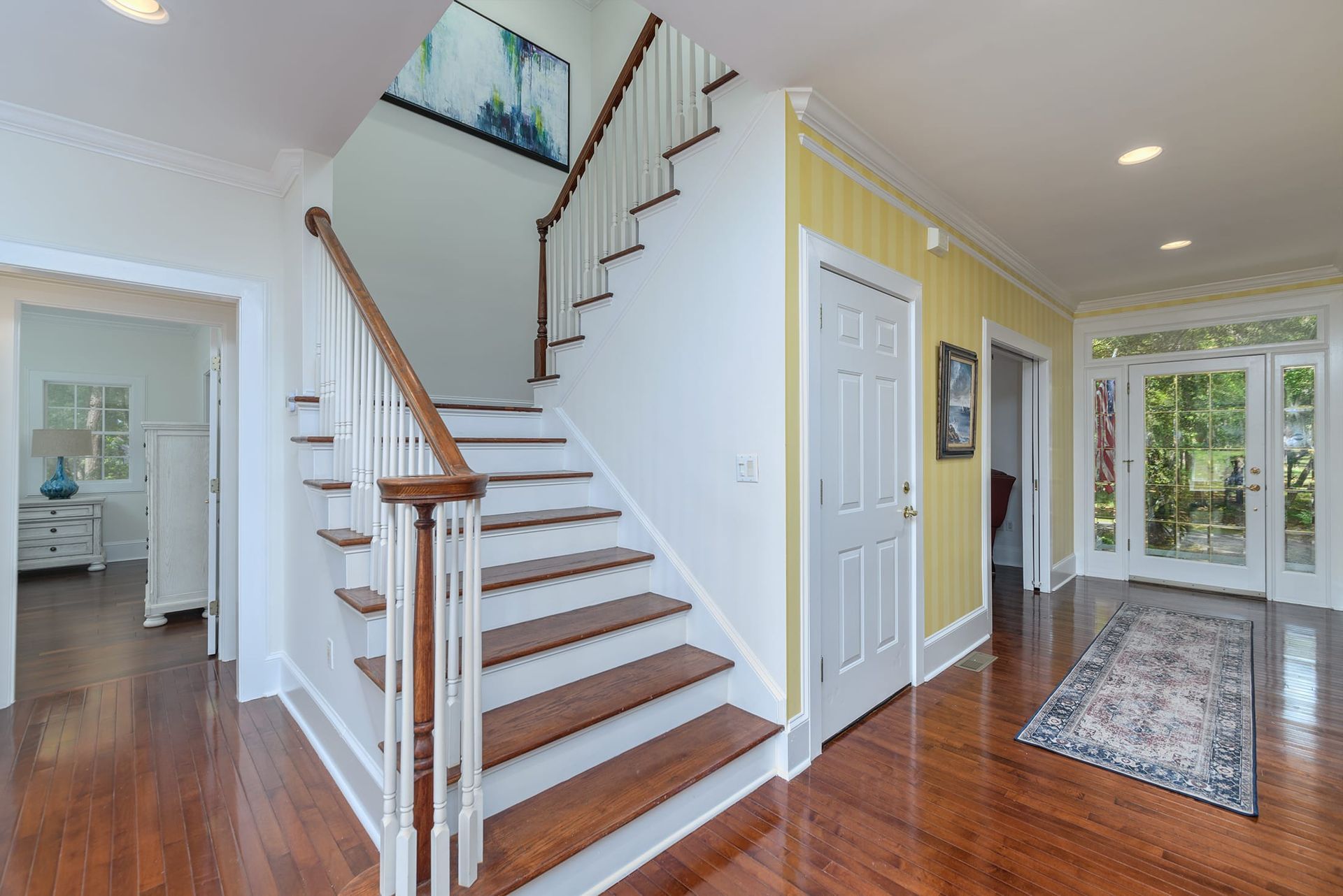 A staircase leading up to the second floor of a house.