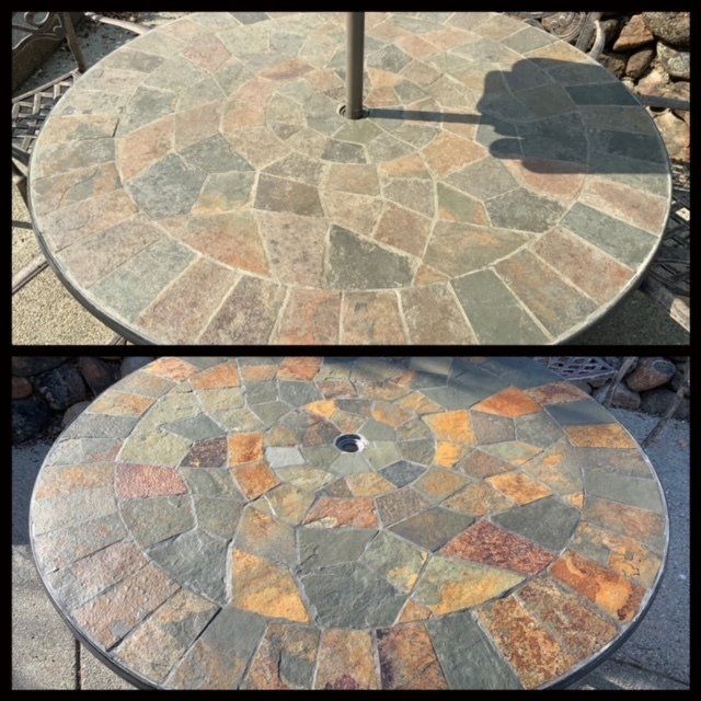 Slate Table before and after pictures