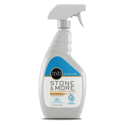 A bottle of MB's Stone & More - White Surface Cleaner for Natural Stone
