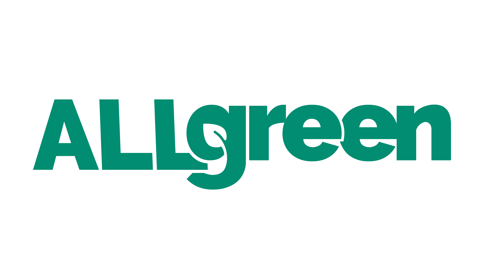 Um logotipo verde allgreen em um fundo branco