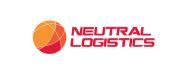 O logotipo da logística neutra é laranja e vermelho.
