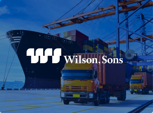 A wilson sons logo with a ship in the background