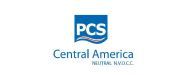O logotipo da América Central é azul e branco.