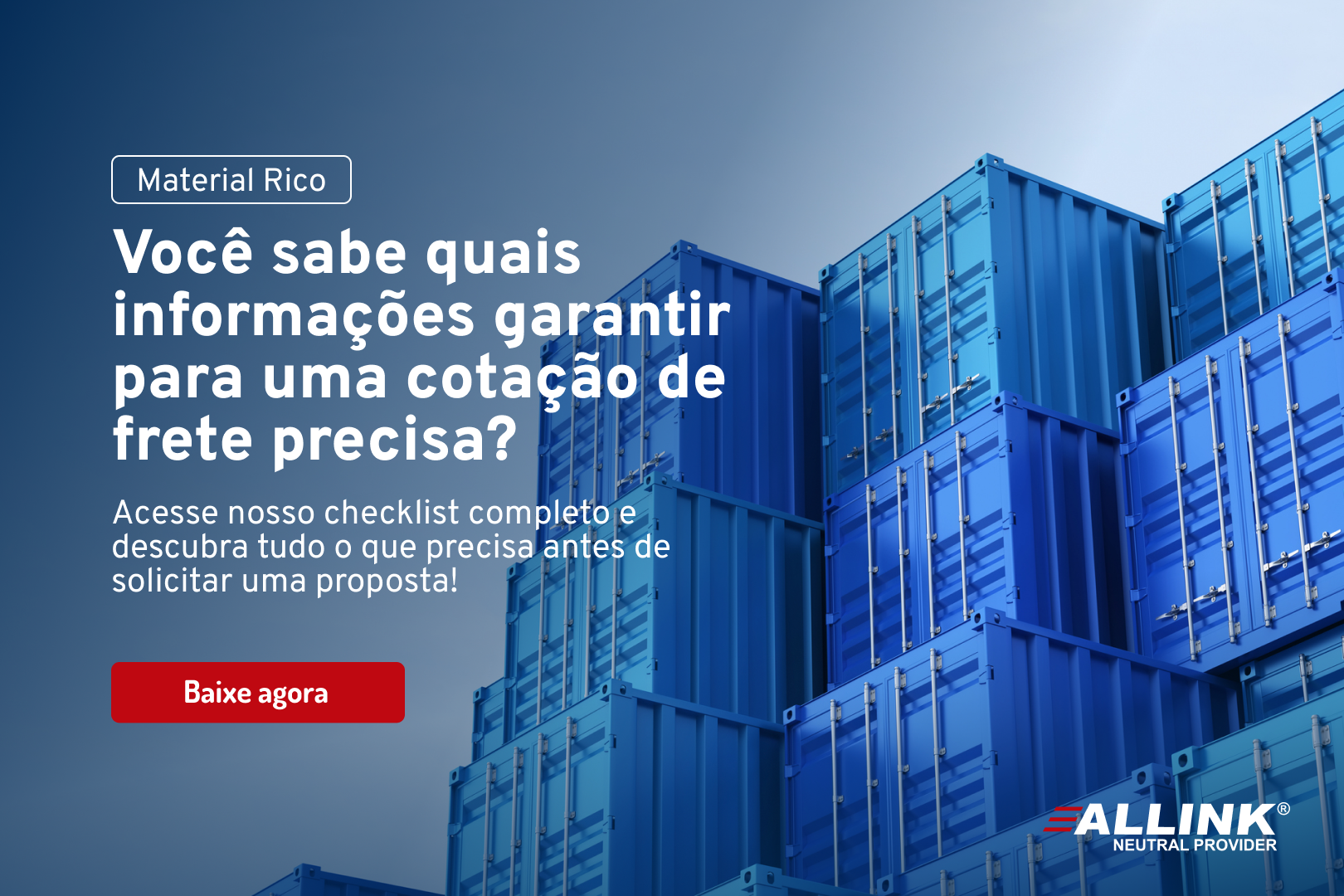 Um monte de contêineres azuis empilhados uns sobre os outros