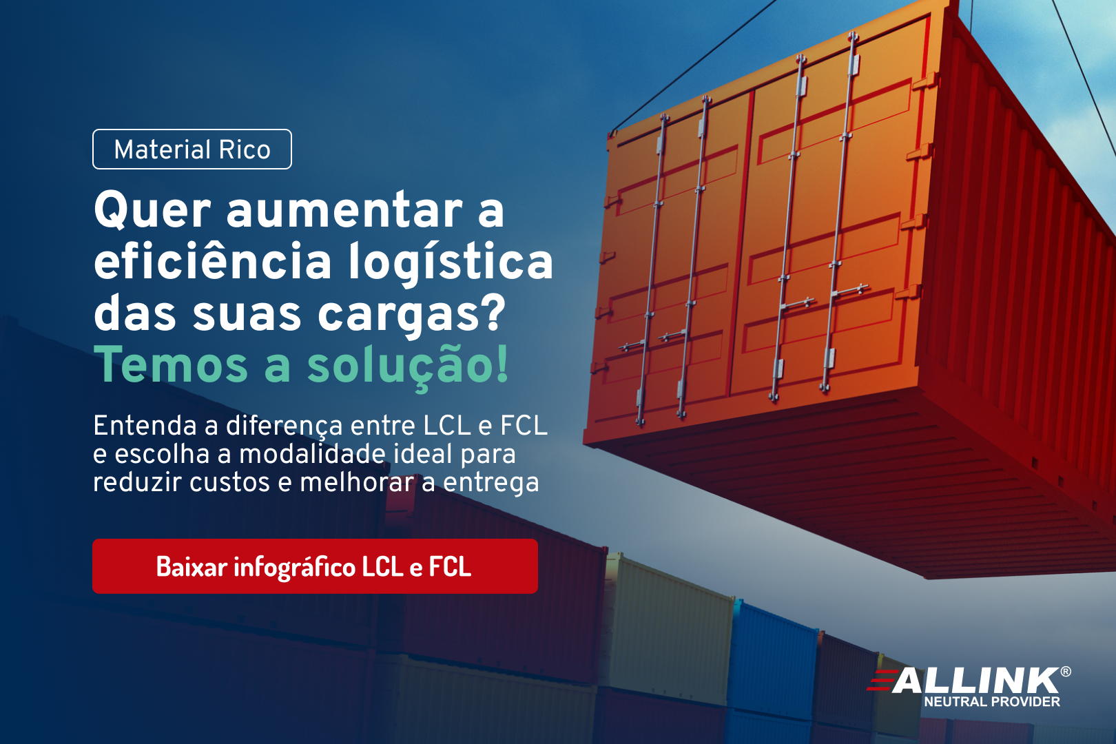 Um contêiner laranja está pendurado em um guindaste.