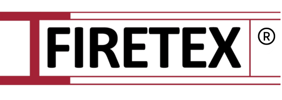 Firetex logo black font on white background with red accents