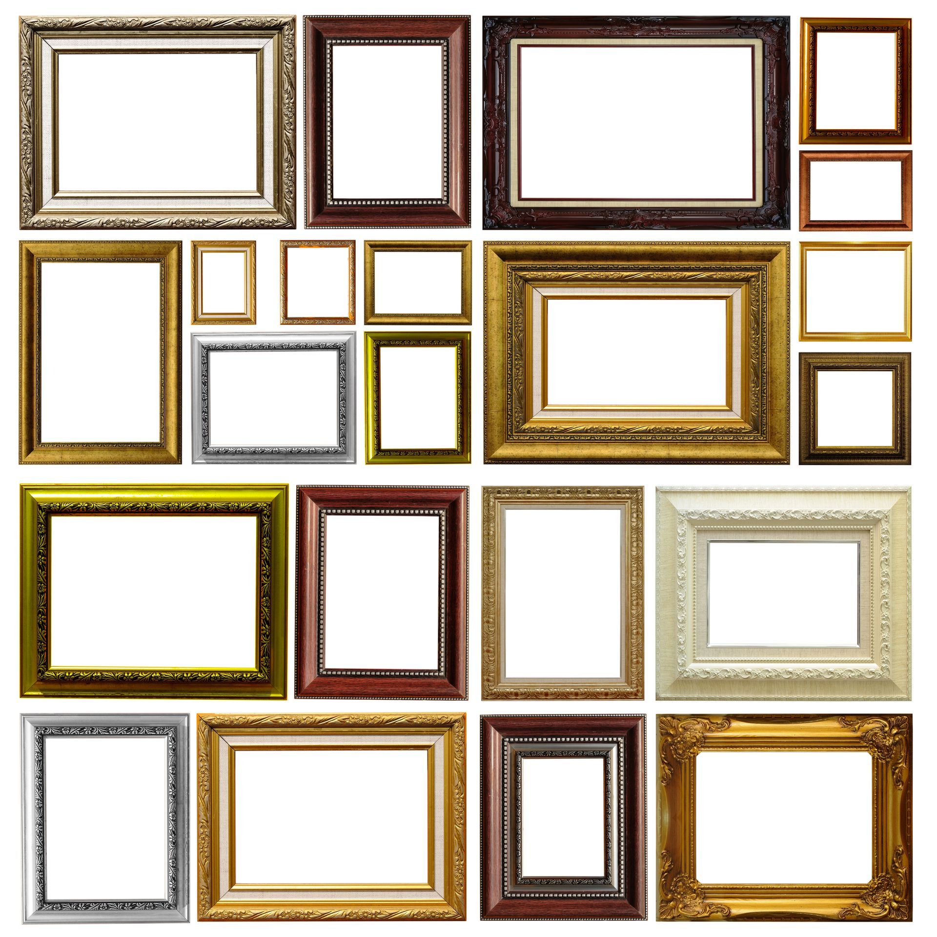 Antique frame isolated on white background